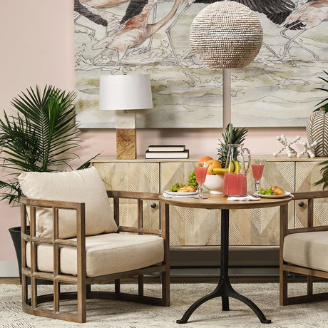 Woodrow Light Brown Wood w/ White Accent Table Lamp by Mercana at Eve Furniture