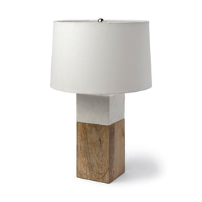 Woodrow Light Brown Wood w/ White Accent Table Lamp by Mercana at Eve Furniture