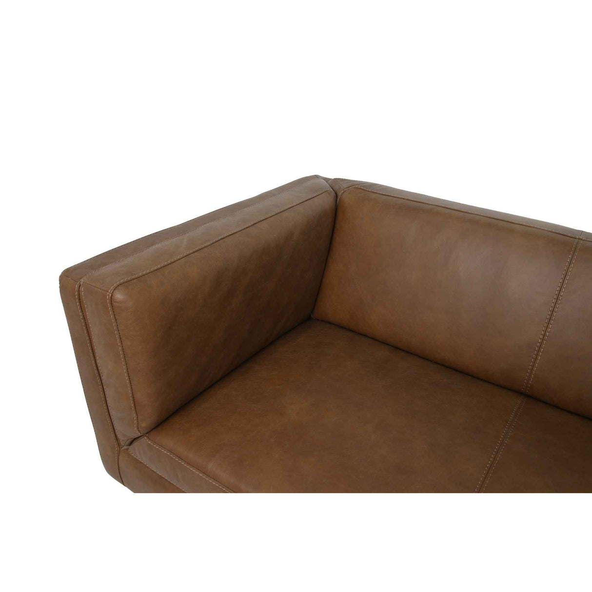Woods Brown Leather Sofa by Moe's Home at Eve Furniture