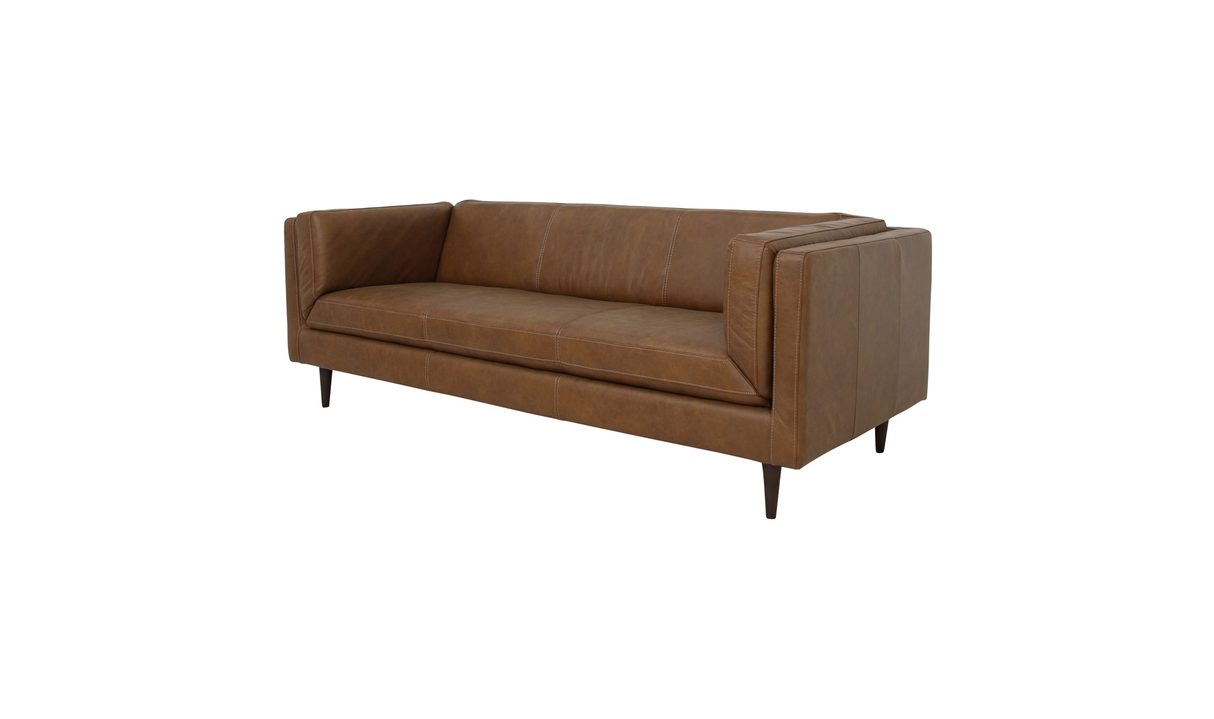 Woods Sofa Brown Leather by Moe's Home at Eve Furniture