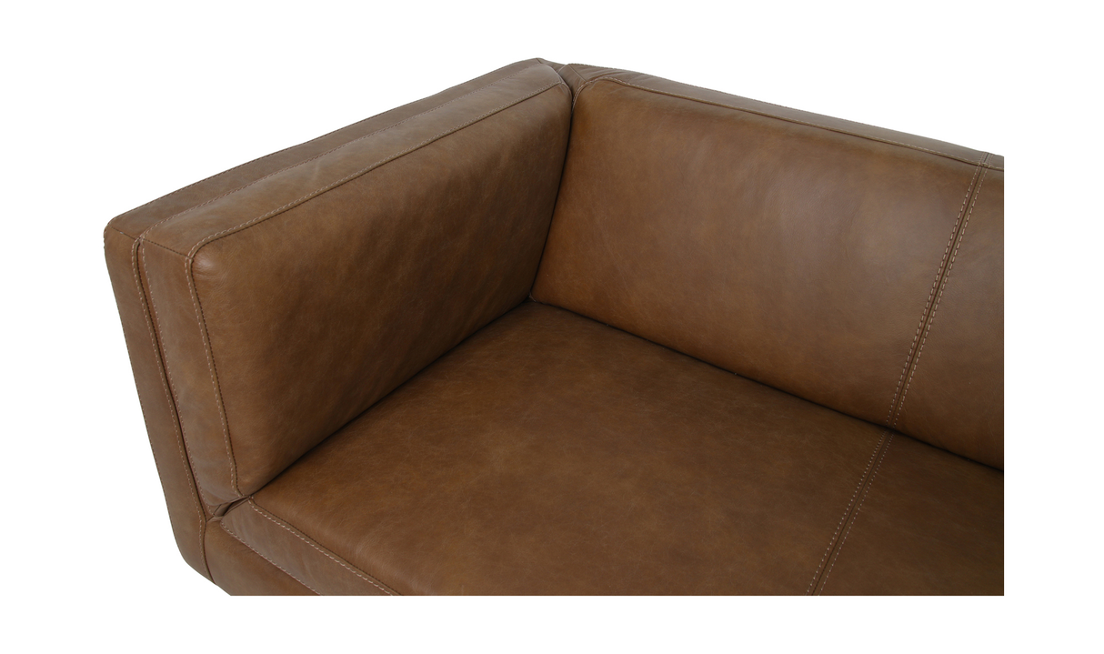 Woods Sofa Brown Leather by Moe's Home at Eve Furniture
