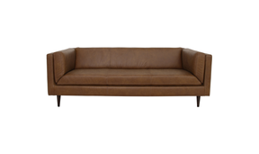 Woods Sofa Brown Leather by Moe's Home at Eve Furniture
