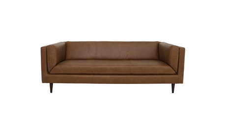 Woods Sofa Brown Leather by Moe's Home at Eve Furniture