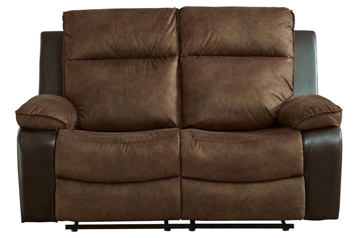 Woodsway Brown Manual Reclining Loveseat by Ashley at Eve Furniture