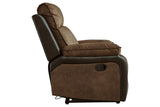 Woodsway Brown Manual Reclining Loveseat by Ashley at Eve Furniture