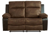 Woodsway Brown Manual Reclining Loveseat by Ashley at Eve Furniture
