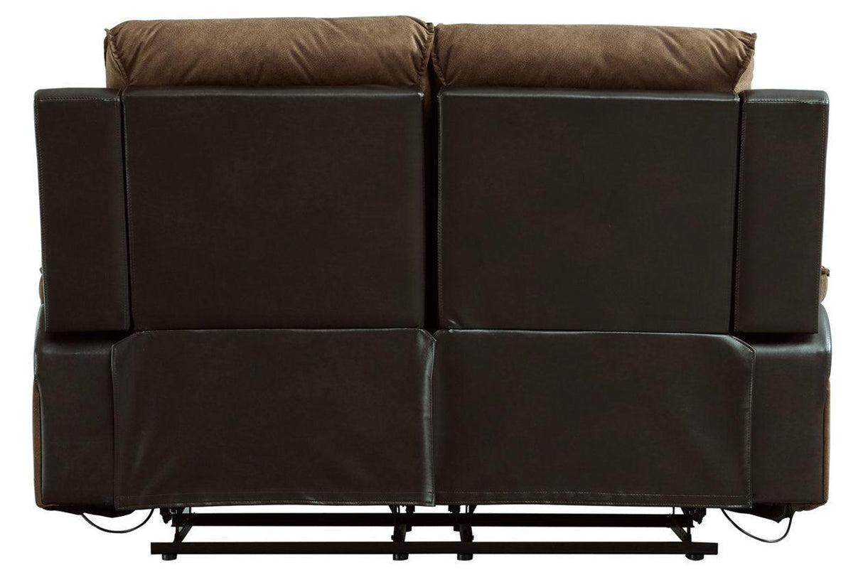 Woodsway Brown Manual Reclining Loveseat by Ashley at Eve Furniture