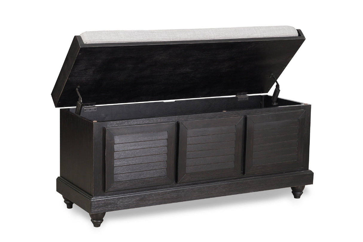 Woody Antique Black Lift Top Storage Bench by Homelegance at Eve Furniture