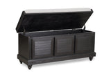 Woody Antique Black Lift Top Storage Bench by Homelegance at Eve Furniture