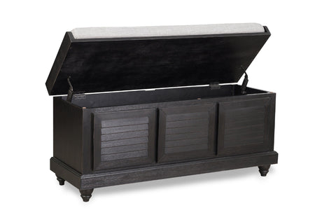 Woody Antique Black Lift Top Storage Bench by Homelegance at Eve Furniture