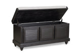 Woody Antique Black Lift Top Storage Bench by Homelegance at Eve Furniture