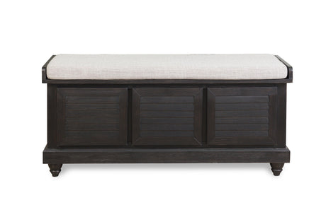 Woody Antique Black Lift Top Storage Bench by Homelegance at Eve Furniture