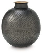 Woody Pewter/Gold Finish Vase by Ashley at Eve Furniture
