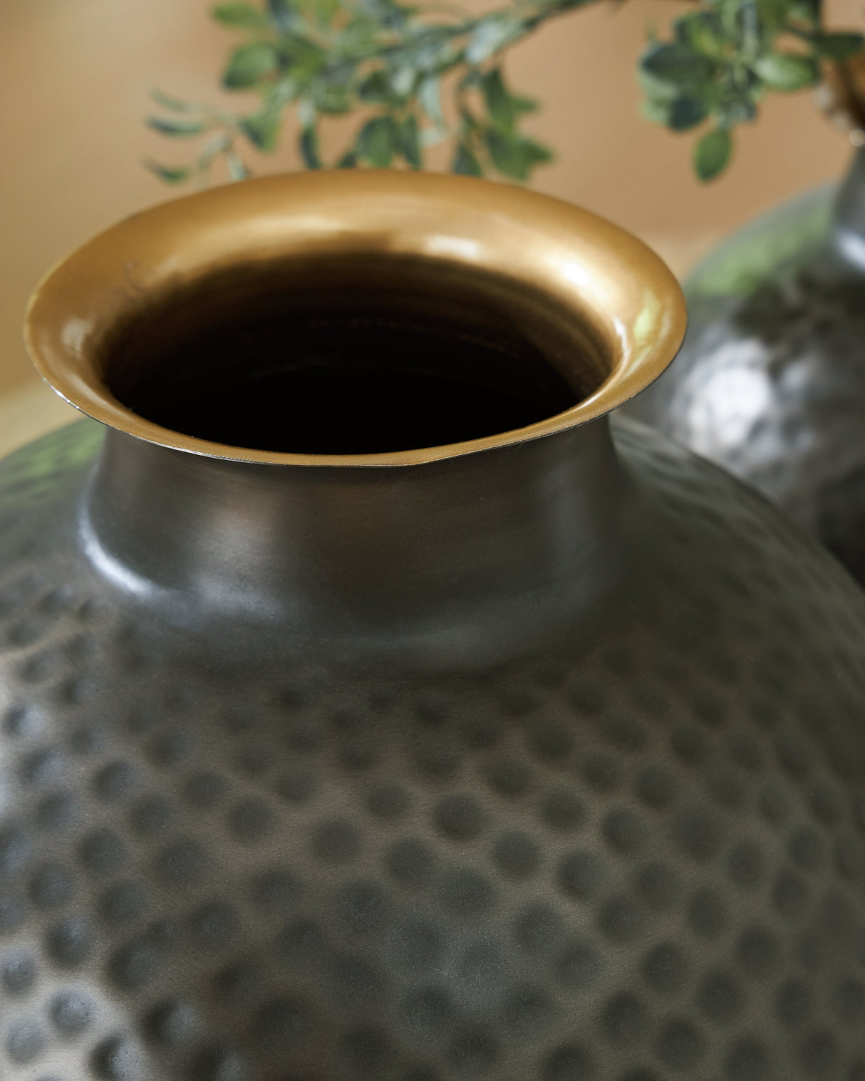 Woody Pewter/Gold Finish Vase by Ashley at Eve Furniture