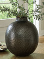 Woody Pewter/Gold Finish Vase by Ashley at Eve Furniture