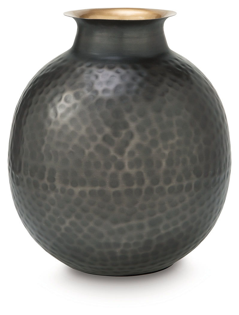 Woody Pewter/Gold Finish Vase by ASHLEY FURNITURE at Eve Furniture