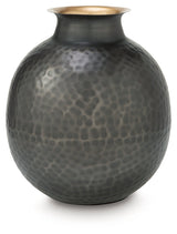 Woody Pewter/Gold Finish Vase by ASHLEY FURNITURE at Eve Furniture