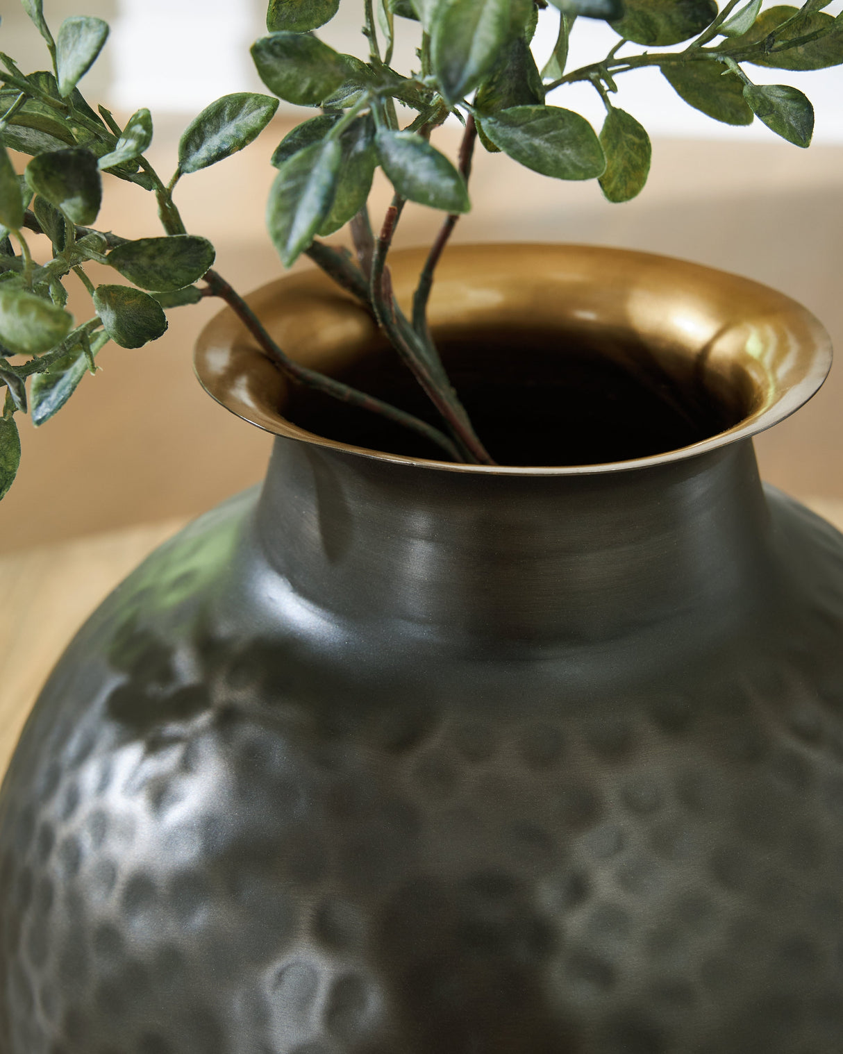 Woody Pewter/Gold Finish Vase by ASHLEY FURNITURE at Eve Furniture