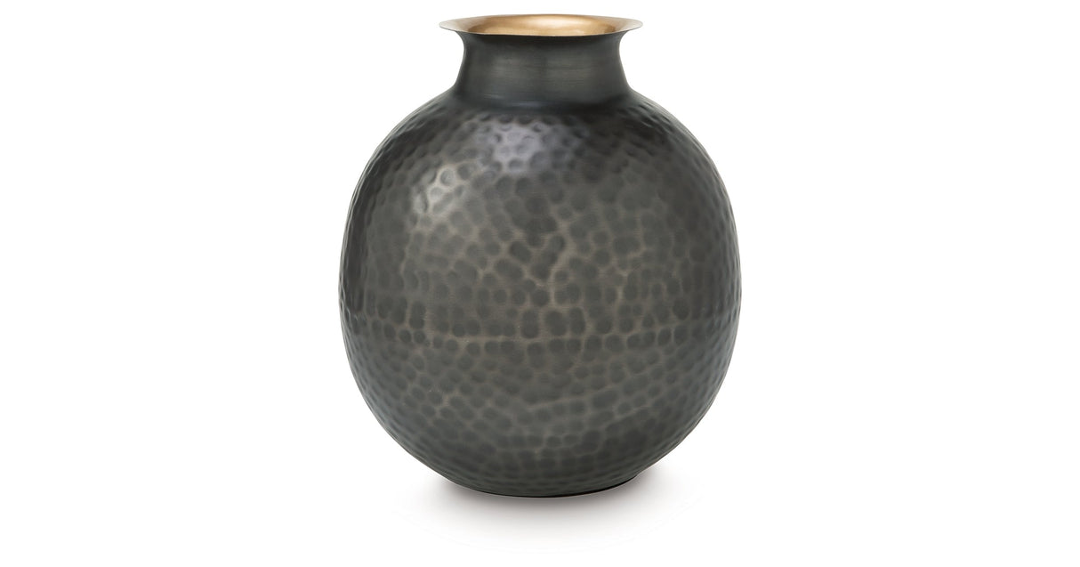 Woody Pewter/Gold Finish Vase by ASHLEY FURNITURE at Eve Furniture