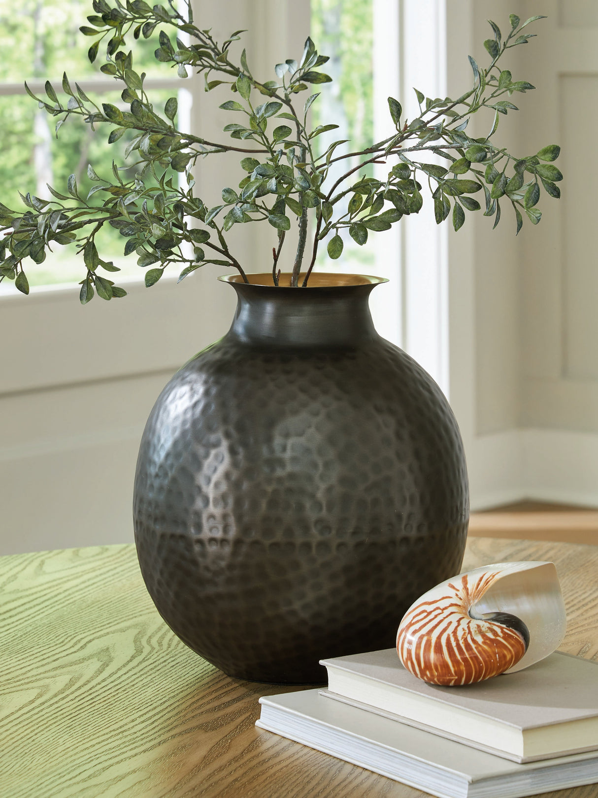 Woody Pewter/Gold Finish Vase by ASHLEY FURNITURE at Eve Furniture