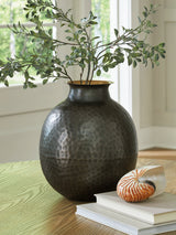 Woody Pewter/Gold Finish Vase by ASHLEY FURNITURE at Eve Furniture