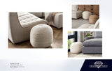 Wool White Natural Wool Pouf by Diamond Sofa at Eve Furniture