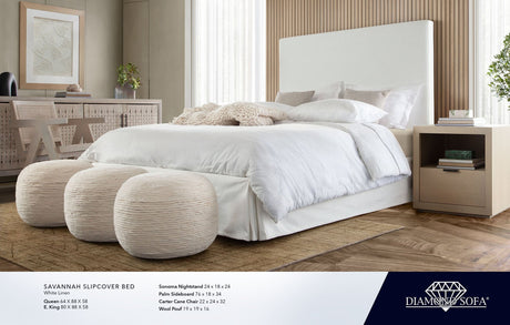 Wool White Natural Wool Pouf by Diamond Sofa at Eve Furniture