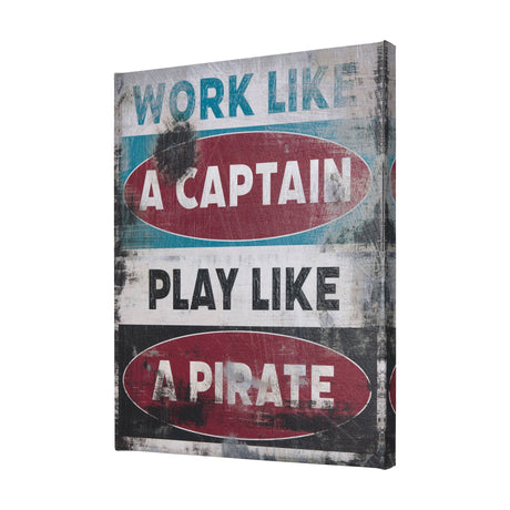 Work Like a Captain by Mercana Studio a Hand Embellished Textured Canvas by Mercana at Eve Furniture