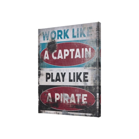 Work Like a Captain by Mercana Studio a Hand Embellished Textured Canvas by Mercana at Eve Furniture