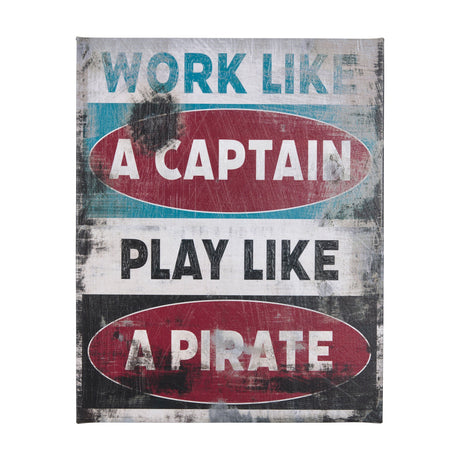 Work Like a Captain by Mercana Studio a Hand Embellished Textured Canvas by Mercana at Eve Furniture