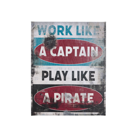 Work Like a Captain by Mercana Studio a Hand Embellished Textured Canvas by Mercana at Eve Furniture