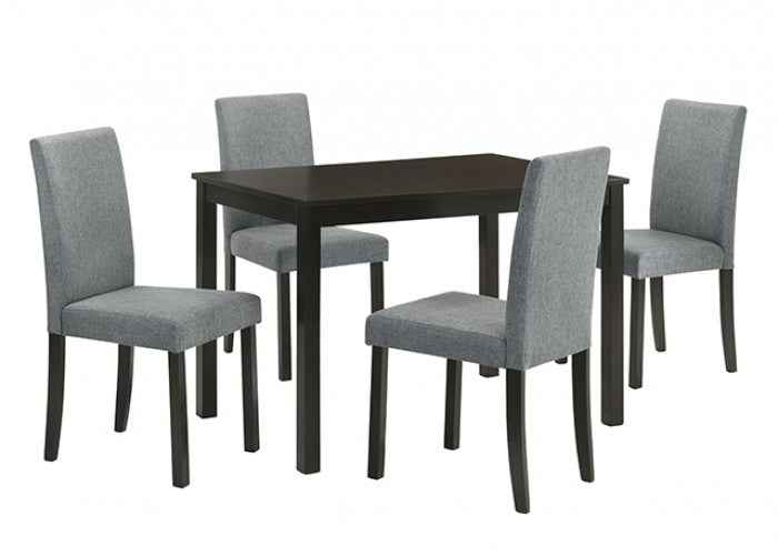 Worland Espresso 5-Piece Dining Table Set by Furniture of America at Eve Furniture