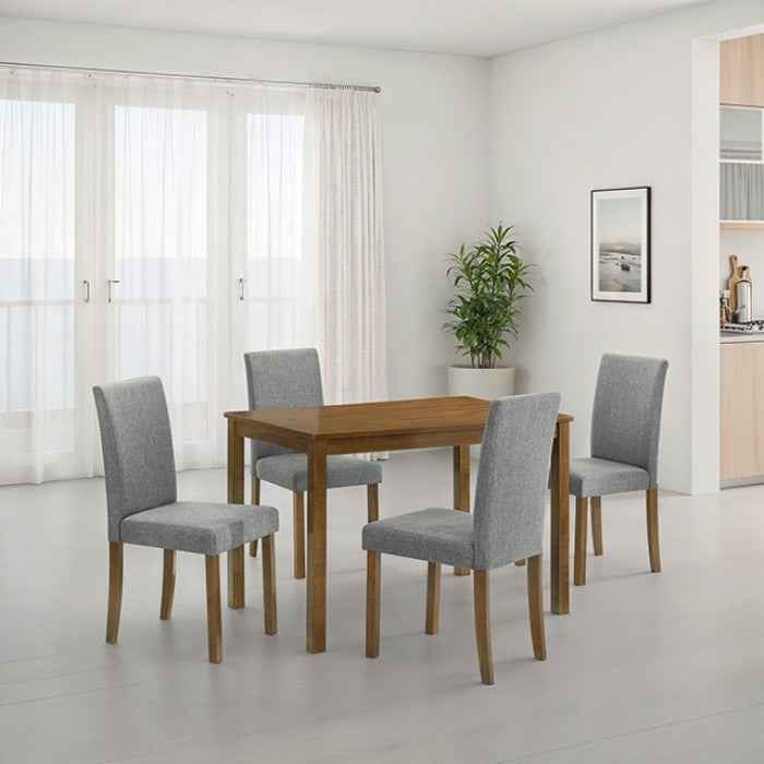 Worland Medium Oak 5-Piece Dining Table Set by Furniture of America at Eve Furniture
