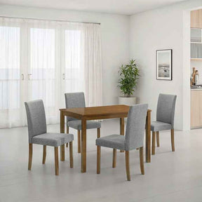 Worland Medium Oak 5-Piece Dining Table Set by Furniture of America at Eve Furniture