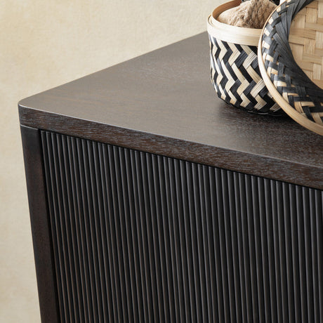 Worthington Brown/Black Four-Door Sideboard by Crestview at Eve Furniture