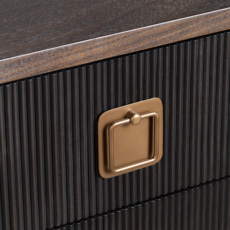 Worthington Brown/Black Three-Drawer Chest by Crestview at Eve Furniture
