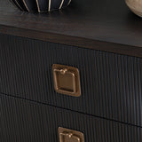 Worthington Brown/Black Three-Drawer Chest by Crestview at Eve Furniture