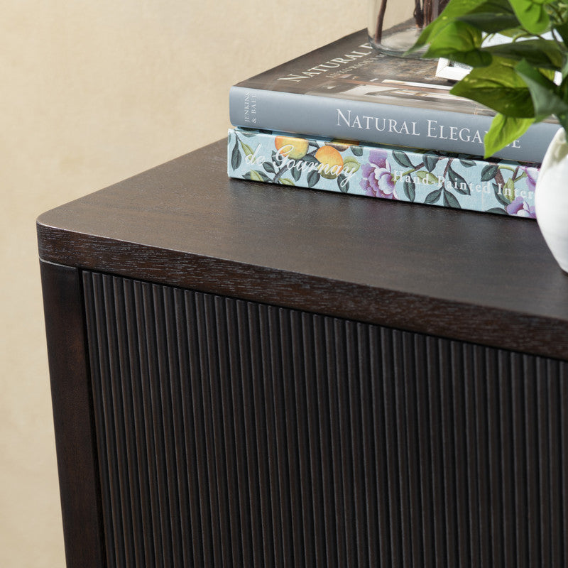 Worthington Brown/Black Three-Drawer Chest by Crestview at Eve Furniture
