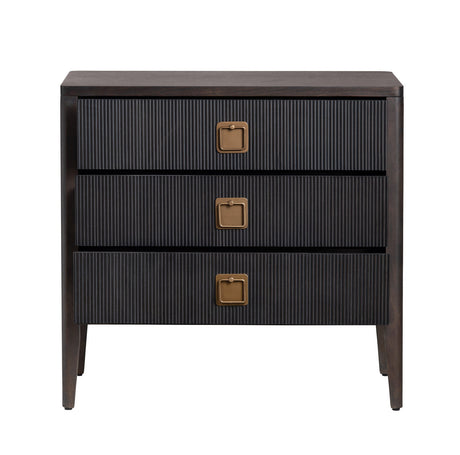 Worthington Brown/Black Three-Drawer Chest by Crestview at Eve Furniture