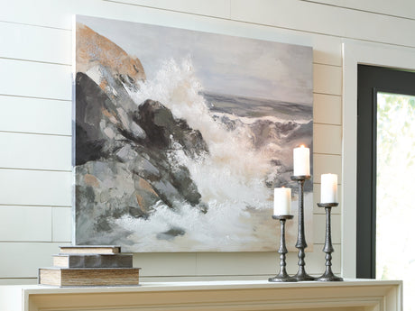 Worthner Tan/Gray/White Wall Art by Ashley at Eve Furniture