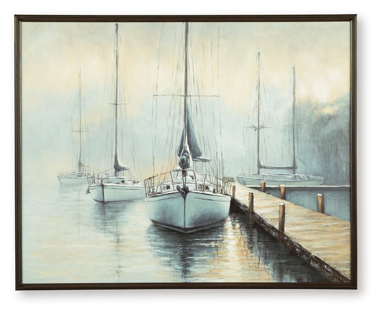 Worthney Blue/White/Brown Wall Art by Ashley at Eve Furniture