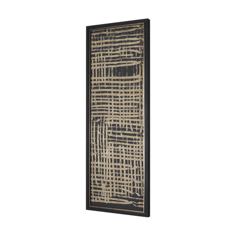Woven Lines II Tan by Mercana Studio a Hand Embellished Textured Framed Art Print by Mercana at Eve Furniture