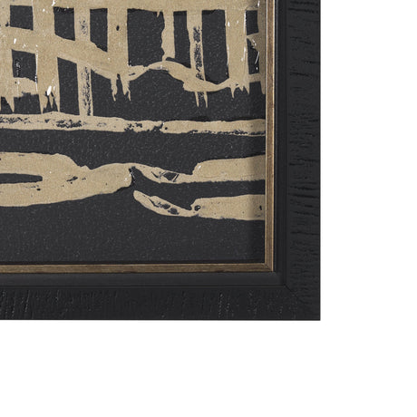 Woven Lines II Tan by Mercana Studio a Hand Embellished Textured Framed Art Print by Mercana at Eve Furniture
