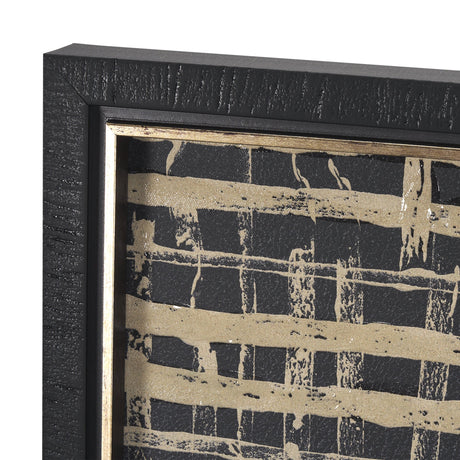 Woven Lines II Tan by Mercana Studio a Hand Embellished Textured Framed Art Print by Mercana at Eve Furniture