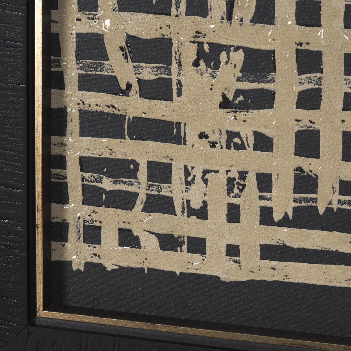 Woven Lines II Tan by Mercana Studio a Hand Embellished Textured Framed Art Print by Mercana at Eve Furniture