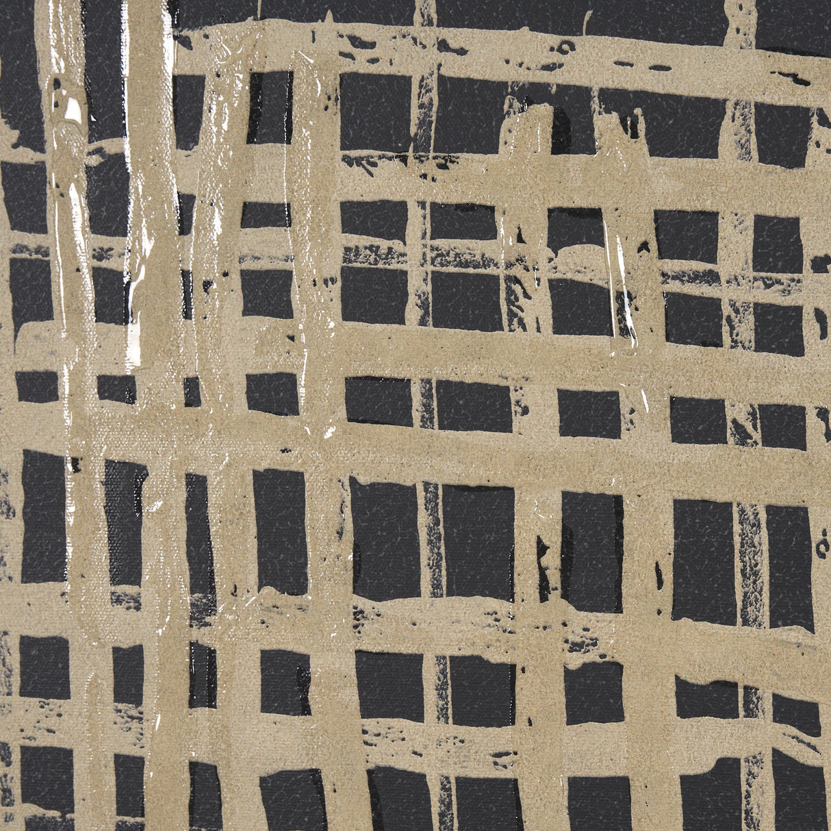 Woven Lines II Tan by Mercana Studio a Hand Embellished Textured Framed Art Print by Mercana at Eve Furniture