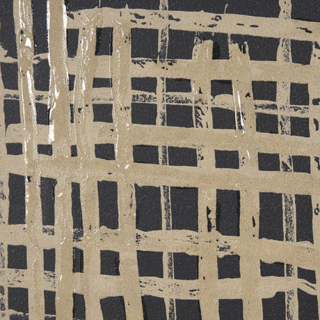 Woven Lines II Tan by Mercana Studio a Hand Embellished Textured Framed Art Print by Mercana at Eve Furniture