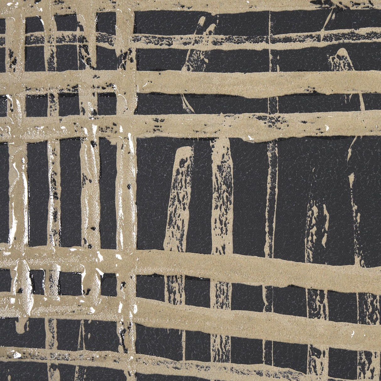 Woven Lines II Tan by Mercana Studio a Hand Embellished Textured Framed Art Print by Mercana at Eve Furniture
