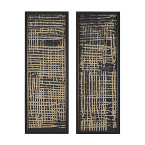 Woven Lines II Tan by Mercana Studio a Hand Embellished Textured Framed Art Print by Mercana at Eve Furniture
