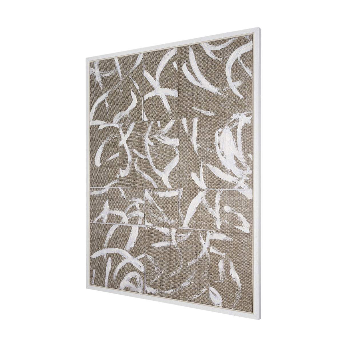 Woven Textile by Mercana Studio a Hand Embellished Textured Framed Canvas by Mercana at Eve Furniture